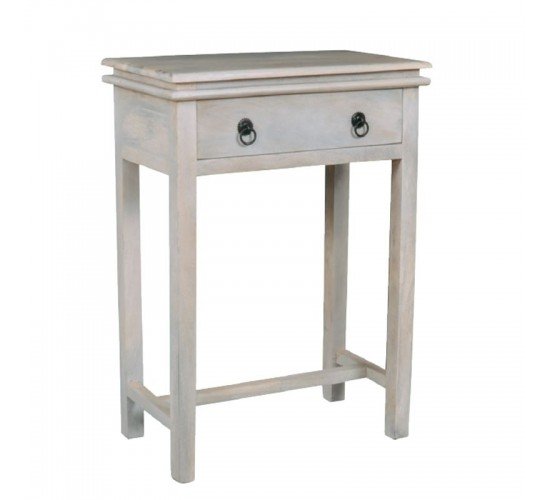 MAISON CONSOLE Έπιπλο Κονσόλα 1 Συρτάρι, Ξύλο Mango Antique Άσπρο  60x34x80cm [-Άσπρο-] [-Ξύλο-] ΕΙ929,1