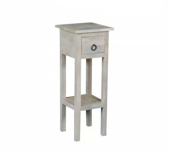 MAISON CLASSIC Έπιπλο Stand - Ξύλο Mango Antique Άσπρο  25x25 H.65cm [-Άσπρο-] [-Ξύλο-] ΕΙ930,1