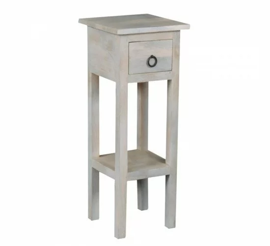 MAISON CLASSIC Έπιπλο Stand - Ξύλο Mango Antique Άσπρο  25x25 H.65cm [-Άσπρο-] [-Ξύλο-] ΕΙ930,1