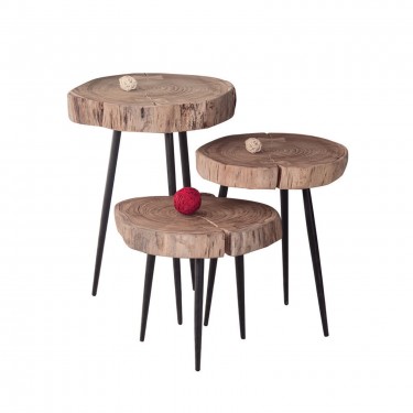 PATEL Τραπεζάκι Σαλονιού Καθιστικού, Μέταλλο Βαφή Μαύρο, Ξύλο Ακακία Φυσικό   /-35x39x54cm [-Μαύρο-, -Φυσικό-] [-Μέταλλο-, -Ξύλο-] ΕΑ7104,1