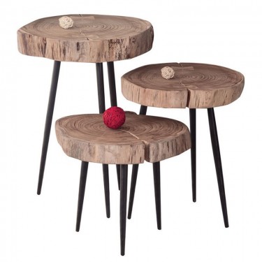 PATEL Τραπεζάκι Σαλονιού Καθιστικού, Μέταλλο Βαφή Μαύρο, Ξύλο Ακακία Φυσικό   /-35x39x54cm [-Μαύρο-, -Φυσικό-] [-Μέταλλο-, -Ξύλο-] ΕΑ7104,1