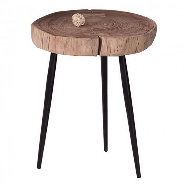 PATEL Τραπεζάκι Σαλονιού Καθιστικού, Μέταλλο Βαφή Μαύρο, Ξύλο Ακακία Φυσικό   /-34x33x40cm [-Μαύρο-, -Φυσικό-] [-Μέταλλο-, -Ξύλο-] ΕΑ7104,2