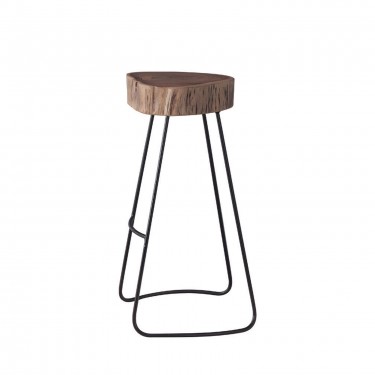 ATRIUM Σκαμπό BAR, Μέταλλο Βαφή Μαύρο, Ξύλο Ακακία Φυσικό  46x46x  /- 76cm [-Μαύρο-, -Φυσικό-] [-Μέταλλο-, -Ξύλο-] ΕΑ7107