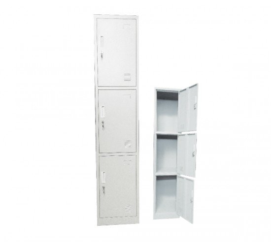 LOCKER 3 Θέσεων Μέταλλο Βαφή  Άσπρο  38x45x185cm [-Άσπρο-] [-Μέταλλο-] Ε6006