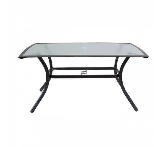 ASTOR Τραπέζι Dining Μεταλλικό Ανθρακί/Γυαλί  150x90x70cm [-Ανθρακί-] [-Γυαλί-, -Μέταλλο-] Ε5151,T