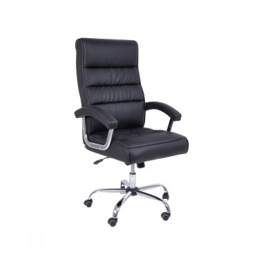 BF5850 Πολυθρόνα Διευθυντή Μέταλλο Χρώμιο, PU Μαύρο  79x63x113/121cm [-Μαύρο-] [-PU - PVC-] ΕΟ264