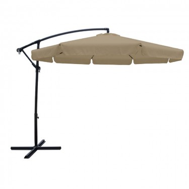 ΟΜΠΡΕΛΑ HANGING Αλουμινίου Σκελετός Ανθρακί, Ύφασμα Μπεζ, Βάση Μέταλλο Βαφή Ανθρακί  Φ 3m (H 2,6m) [-Ανθρακί-, -Μπεζ-Tortora-Sand-Cappuccino-] [-Αλουμίνιο-, -Ύφασμα-] Ε906,2