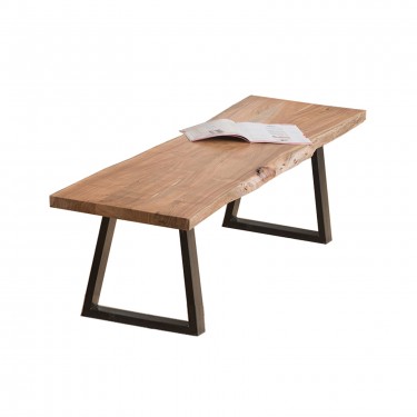 LIZARD Πάγκος Μέταλλο Βαφή Μαύρο, Ξύλο Ακακία Φυσικό  178x45x44cm [-Μαύρο-, -Φυσικό-] [-Μέταλλο-, -Ξύλο-] ΕΑ7099