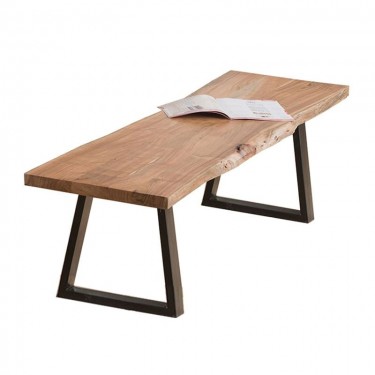 LIZARD Πάγκος Μέταλλο Βαφή Μαύρο, Ξύλο Ακακία Φυσικό  178x45x44cm [-Μαύρο-, -Φυσικό-] [-Μέταλλο-, -Ξύλο-] ΕΑ7099