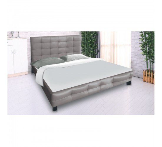 FIDEL Κρεβάτι Διπλό για Στρώμα 160x200cm, PU Απόχρωση Cappuccino  168x215x107cm [-Μπεζ-Tortora-Sand-Cappuccino-] [-PU - PVC - Bonded Leather-] Ε8053,3