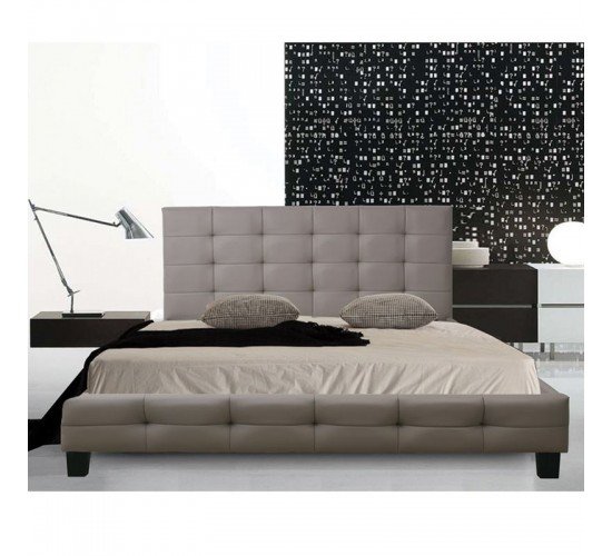 FIDEL Κρεβάτι Διπλό για Στρώμα 160x200cm, PU Απόχρωση Cappuccino  168x215x107cm [-Μπεζ-Tortora-Sand-Cappuccino-] [-PU - PVC - Bonded Leather-] Ε8053,3
