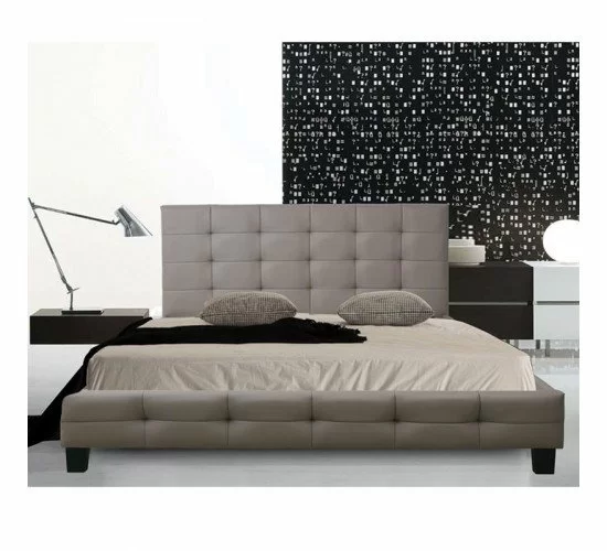 FIDEL Κρεβάτι Διπλό για Στρώμα 160x200cm, PU Απόχρωση Cappuccino  168x215x107cm [-Μπεζ-Tortora-Sand-Cappuccino-] [-PU - PVC - Bonded Leather-] Ε8053,3