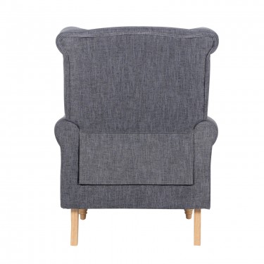 ROSY Πολυθρόνα - Μπερζέρα Φυσικό, Ύφασμα Ανθρακί  76x80x103cm [-Ανθρακί-] [-Ύφασμα-] Ε7118,2