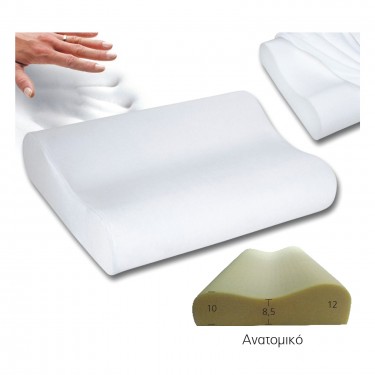 ΜΑΞΙΛΑΡΙ Ύπνου Ανατομικό Memory Foam  60x38x12cm [-Άσπρο-] [-Foam - Fibre-] Ε2045