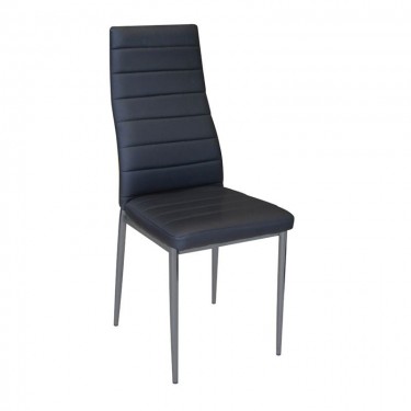 JETTA Καρέκλα Τραπεζαρίας Κουζίνας, Μέταλλο Βαφή Γκρι Pvc Μαύρο  40x50x95cm [-Γκρι-, -Μαύρο-] [-PU - PVC-, -Μέταλλο-] ΕΜ966,34