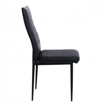 JETTA Καρέκλα Τραπεζαρίας Κουζίνας, Μέταλλο Βαφή Μαύρο Pvc Μαύρο  40x50x95cm [-Μαύρο-] [-PU - PVC-, -Μέταλλο-] ΕΜ966Β,34