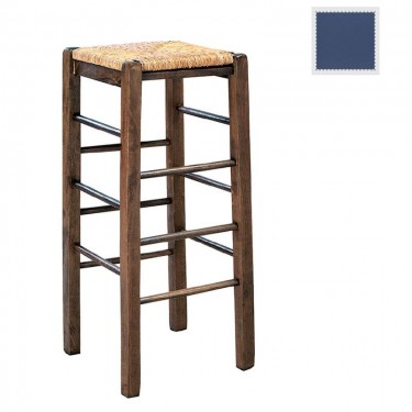 ΤΑΒΕΡΝΑΣ Σκαμπό BAR, Οξιά Εμποτισμός Ανιλίνη Μπλε, Κάθισμα Ψάθα  35x35x80cm [-Μπλε-] [-Ξύλο-, -Ψάθα-] Ρ977,Ε3