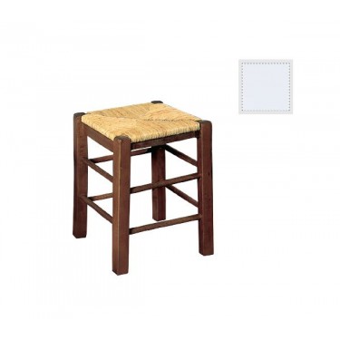 ΤΑΒΕΡΝΑΣ Σκαμπό Βοηθητικό, Οξιά Εμποτισμός Λάκα Άσπρο, Κάθισμα Ψάθα  35x35x50cm [-Άσπρο-] [-Ξύλο-, -Ψάθα-] Ρ978,Ε8