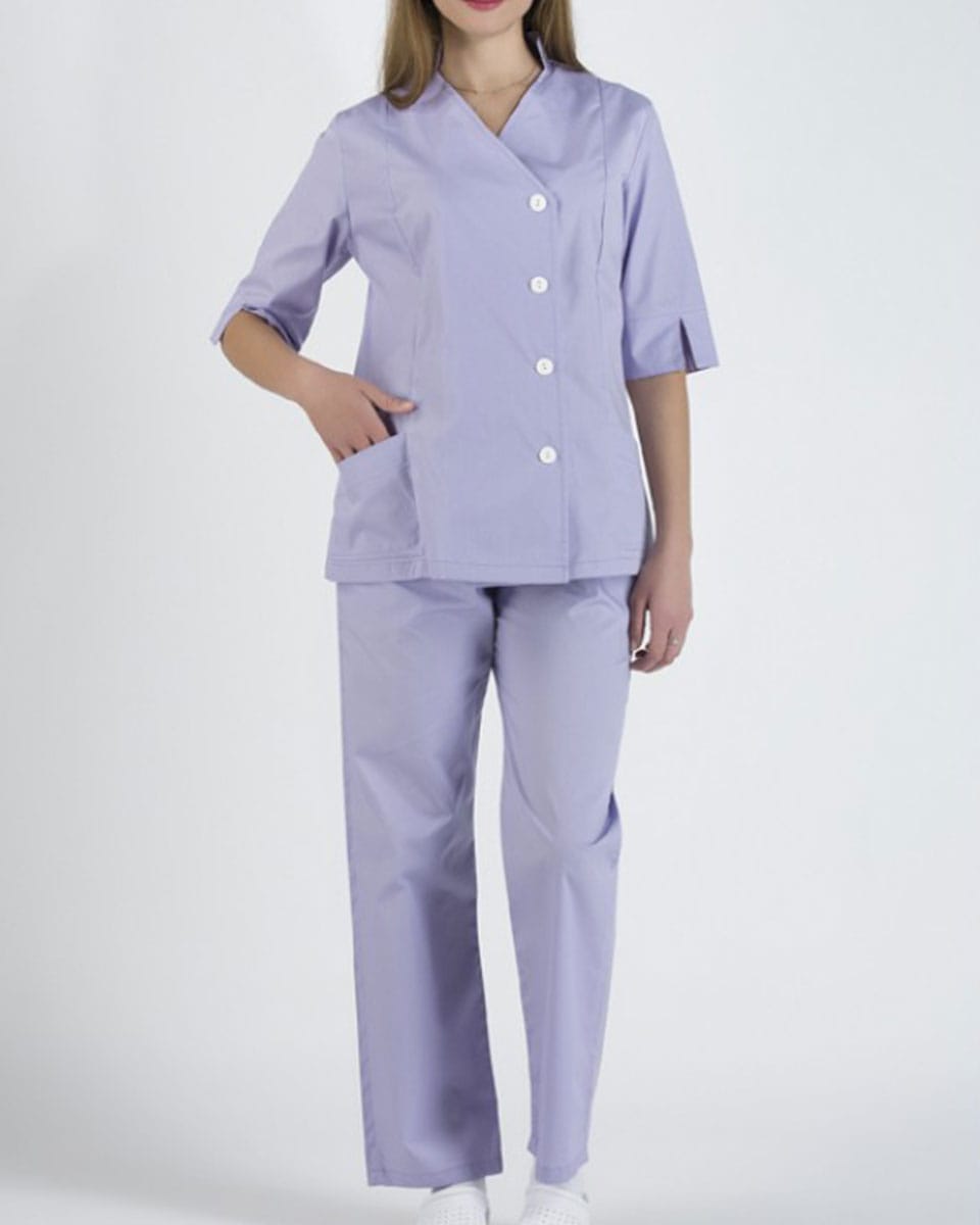 Γυναικείο Ιατρικό Σετ Σακάκι & Παντελόνι Scrub σε 3 Αποχρώσεις Small Λιλά