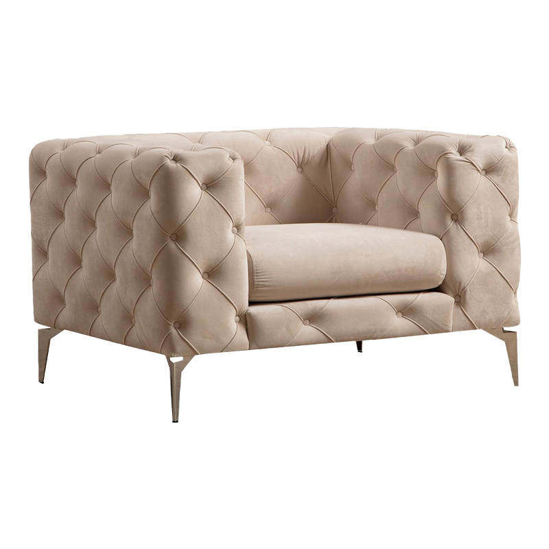 Πολυθρόνα PWF-0579 ύφασμα εκρού 108x90x70εκ Υλικό: Frame: BEECH WOOD / CHIPBOARD Fabric: 100%  POLYESTER -  - METAL 071-001288
