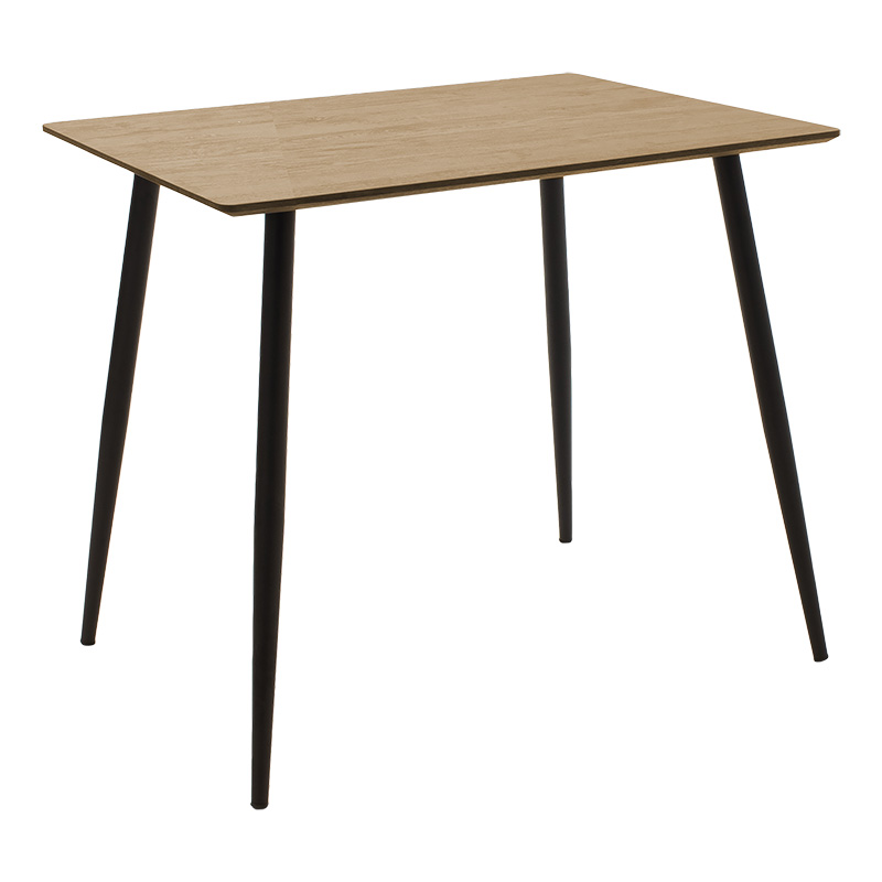 Τραπέζι Cuba MDF sonoma-μαύρο 70x70x75εκ Υλικό: MDF BOARD THICKNESS 20MM WITH PAPER WOOD - IRON TUBE 38X1.1 127-000137